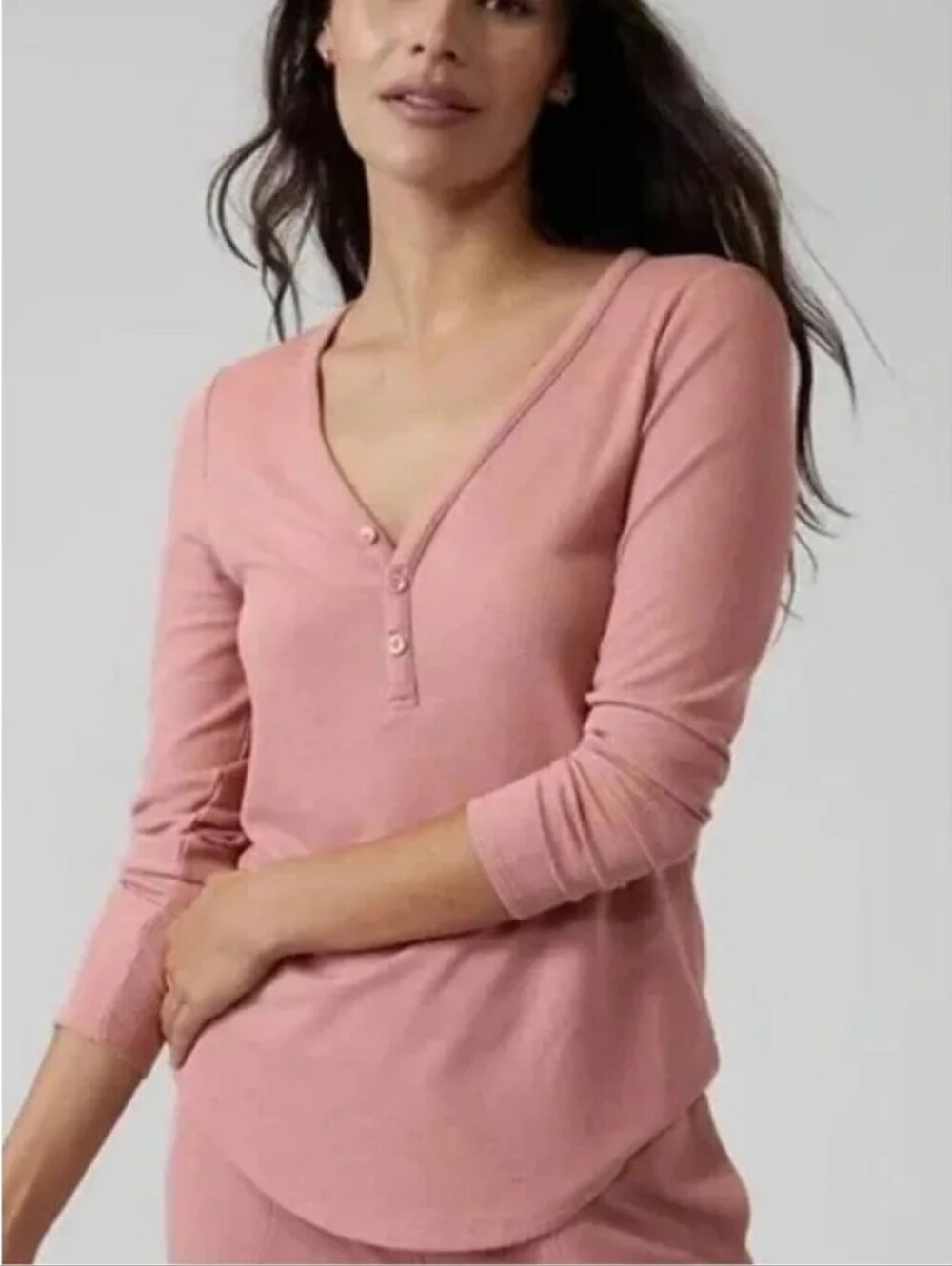 Athleta Wind Down Sleep Top Dusty Rose Pink NWT